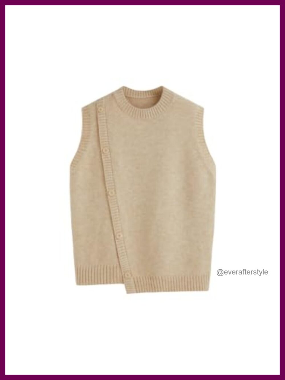 Wool Blend Knit Sweater Vest Wrap Front Loose Fit Sleeveless Layer